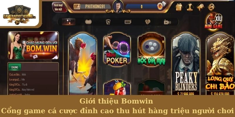 Giới thiệu Bomwin - Cổng game cá cược đỉnh cao thu hút hàng triệu người chơi